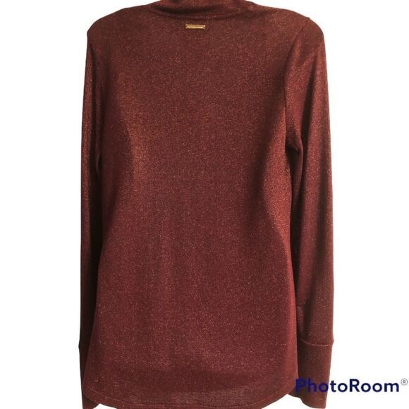 Michael Michael Kors top Size Small subtle sparkly long‎ sleeve cowl neck logo’d - Picture 6 of 6
